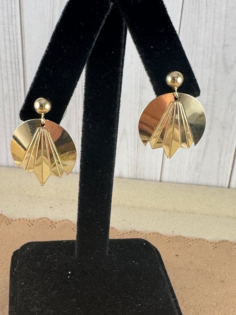 Art Deco Vintage 14 Karat Gold Earrings 5MM Post